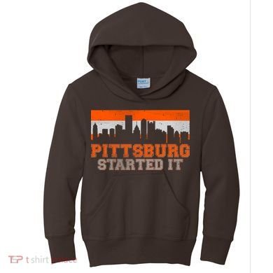 Pittsburgh Started It Skyline Kids Hoodie