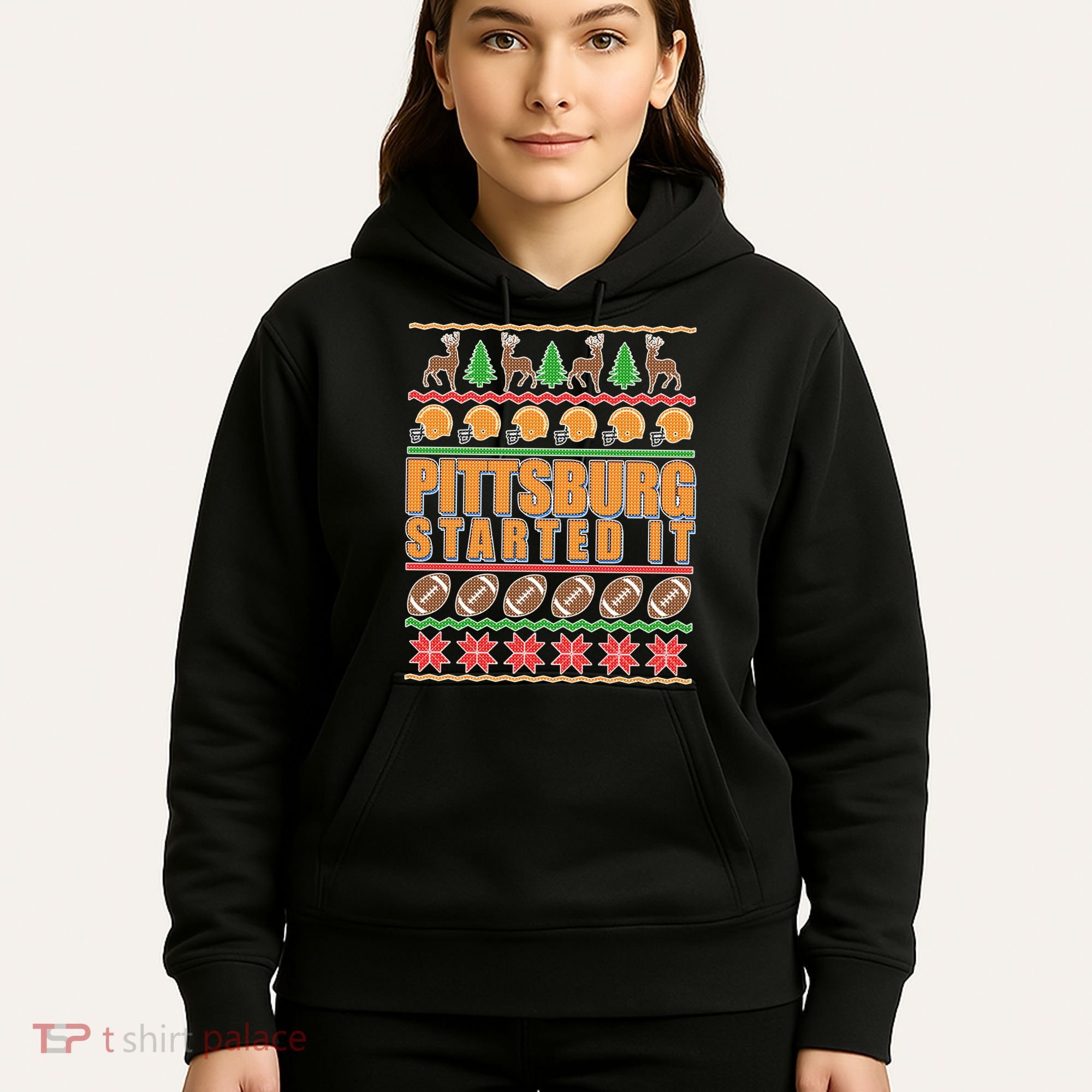 Pittsburgh Started It Ugly Christmas Sweater Hoodie