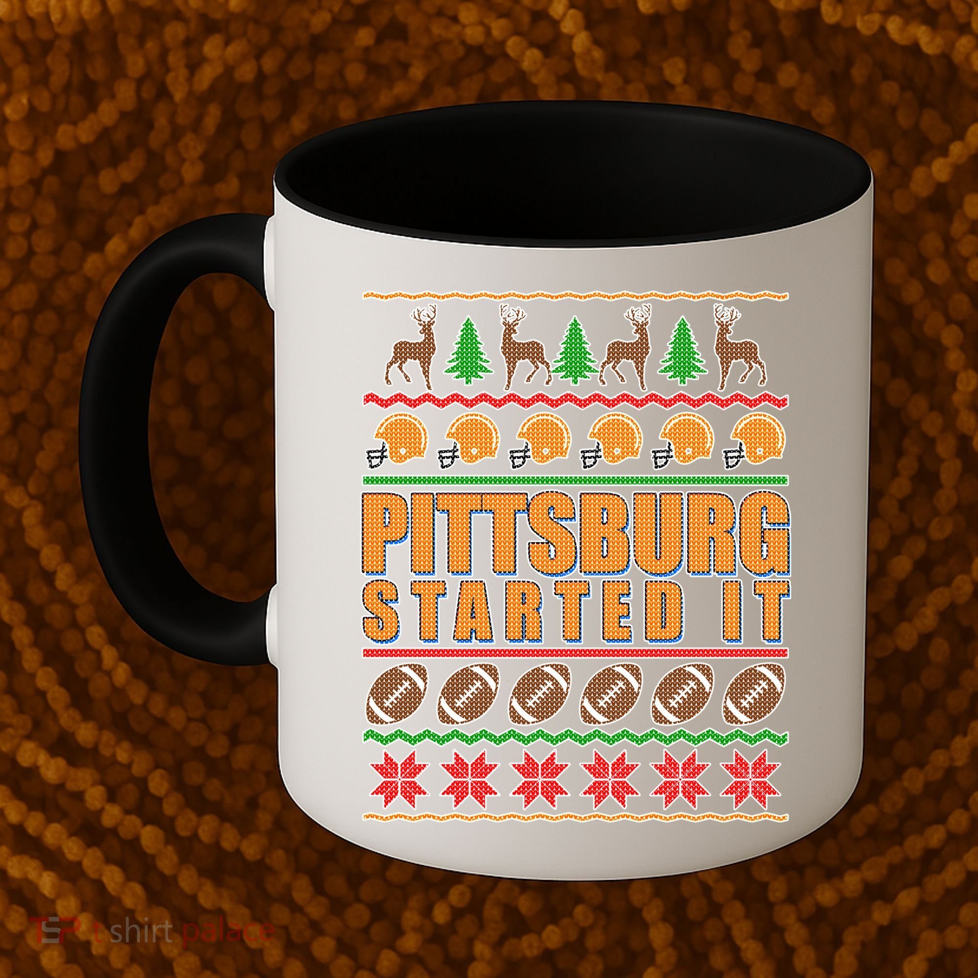 Pittsburgh Started It Ugly Christmas Sweater Coffee Mug