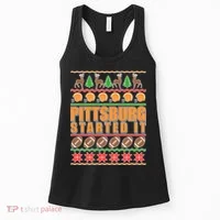 Pittsburgh Started It Ugly Christmas Sweater Women's Tank Top thumb 0
