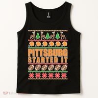 Pittsburgh Started It Ugly Christmas Sweater Tank Top thumb 2