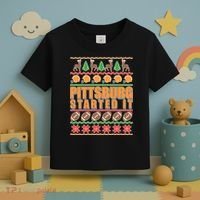 Pittsburgh Started It Ugly Christmas Sweater Toddler T-Shirt thumb 3