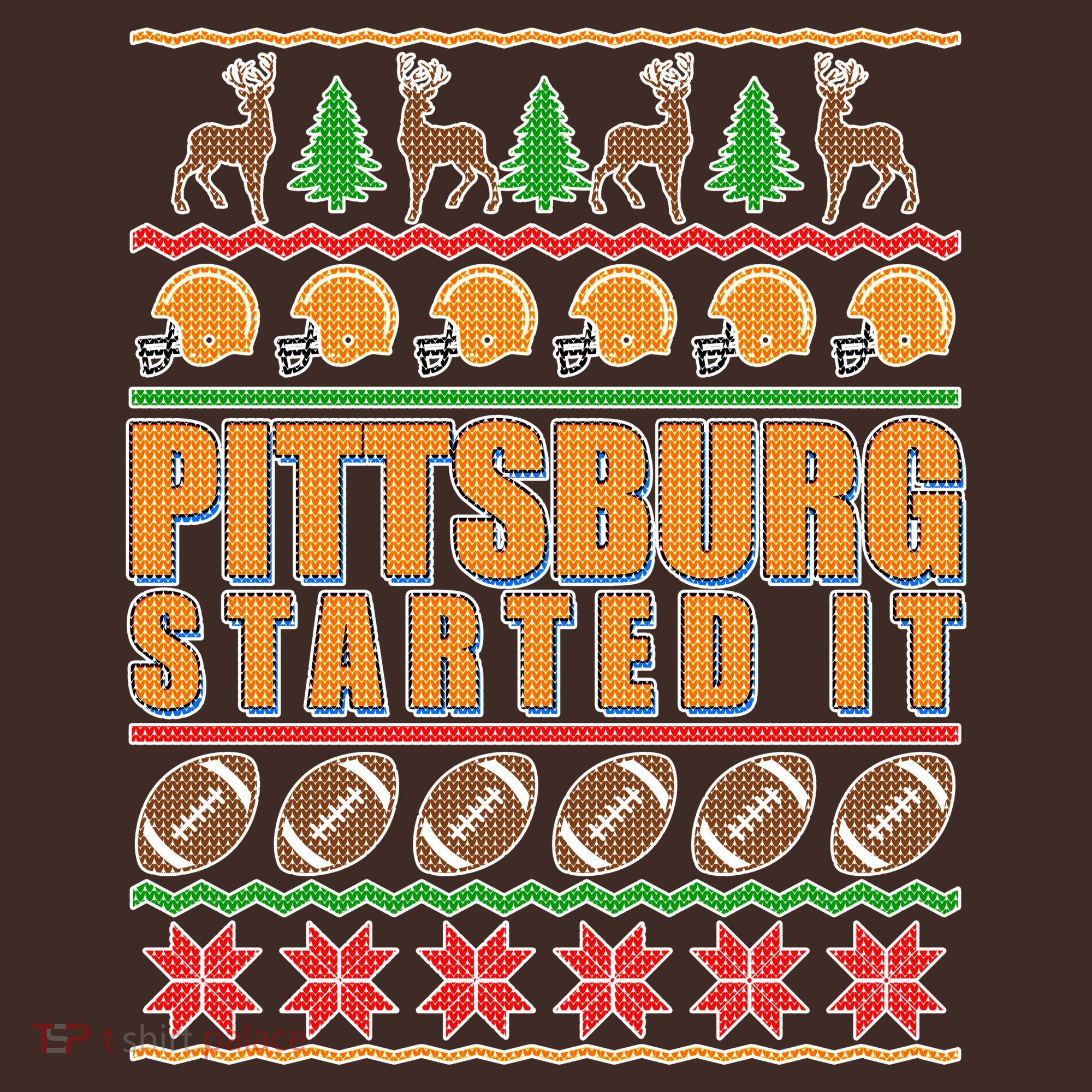 Pittsburgh Started It Ugly Christmas Sweater Apron
