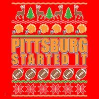Pittsburgh Started It Ugly Christmas Sweater Santa Hat thumb 1