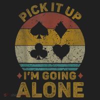 Pick It Up I'm Going Alone Funny Euchre Card Game Golf Towel thumb 3