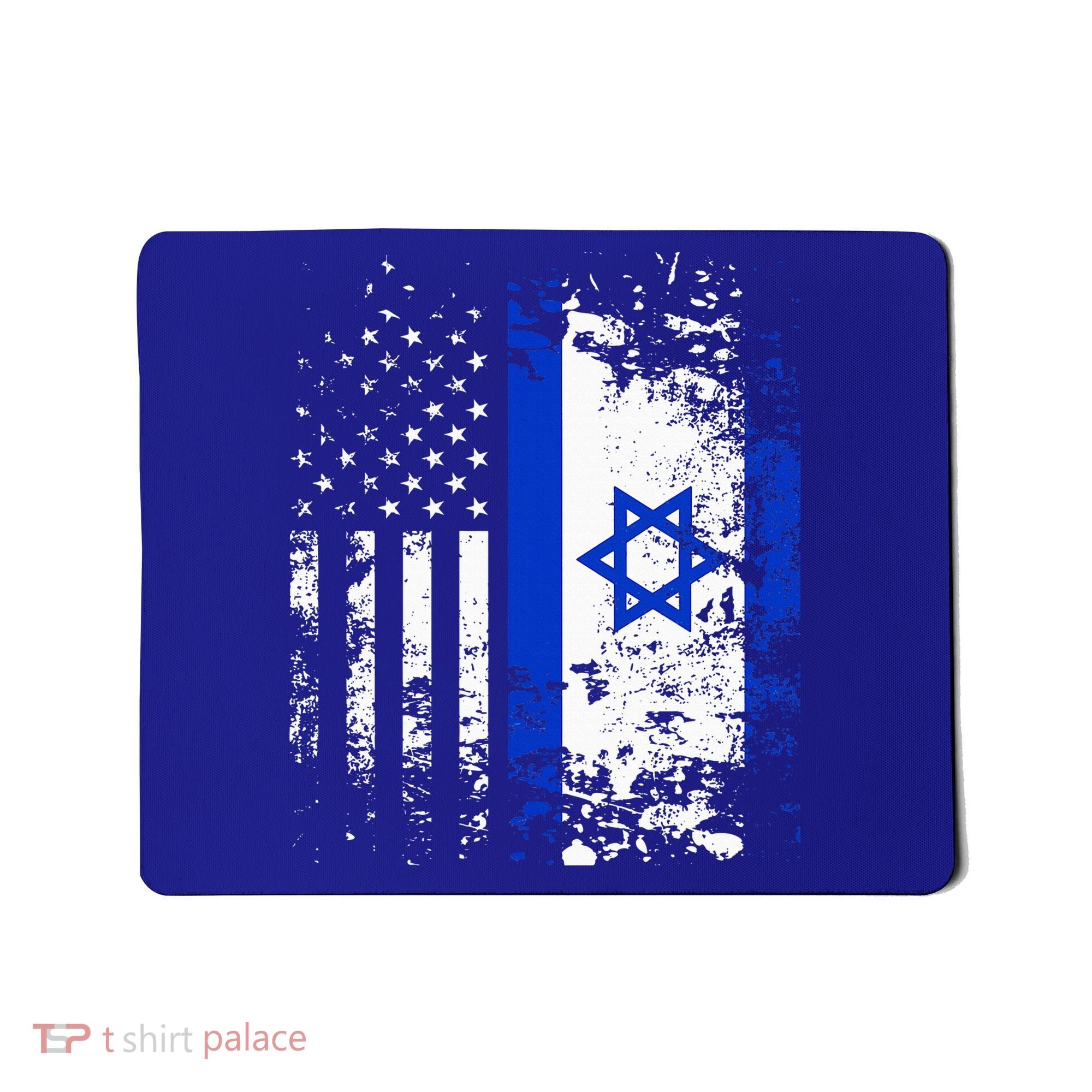 Proud Israeli Usa Flag Patriotic Pride American Israel Flag Mousepad