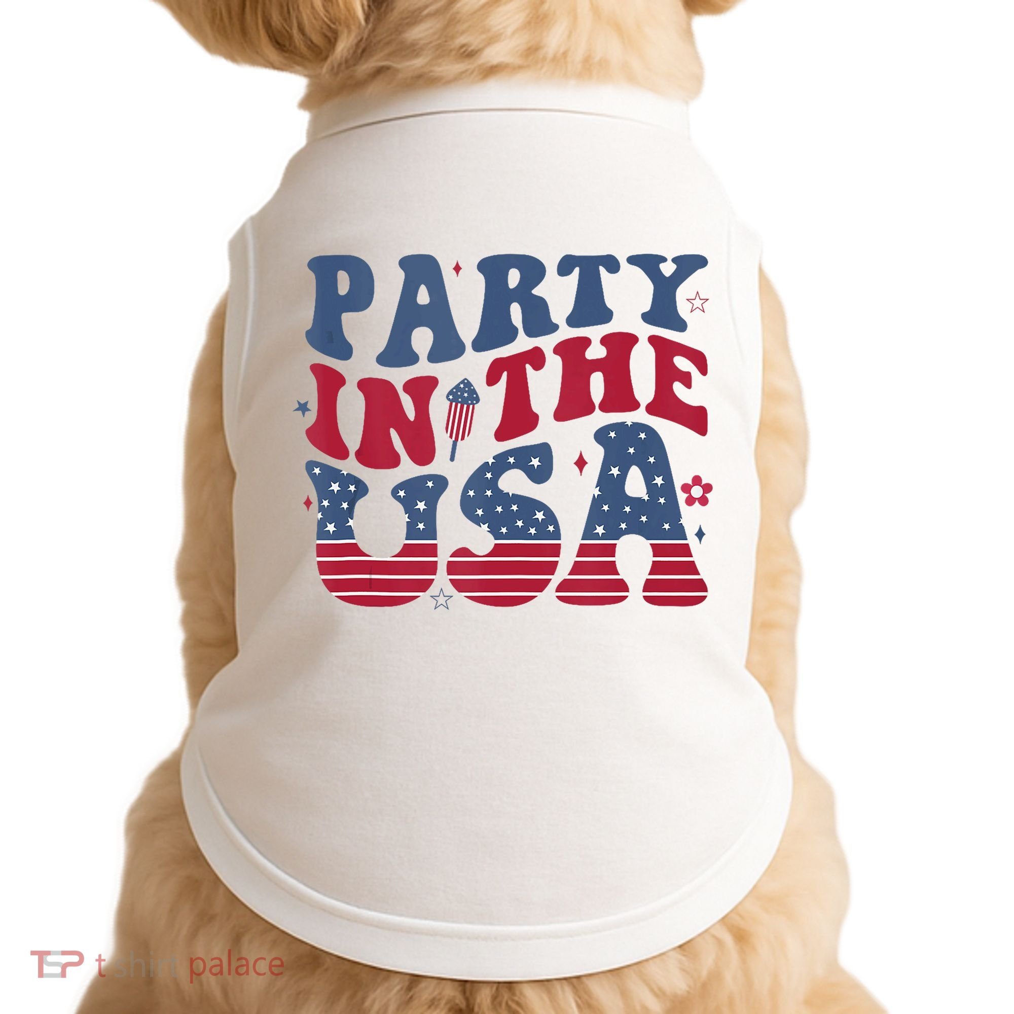 Party In Usa 4th Of July Flag American Doggie Tank