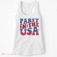 Party In Usa 4th Of July Flag American Women's Tank Top thumb 0