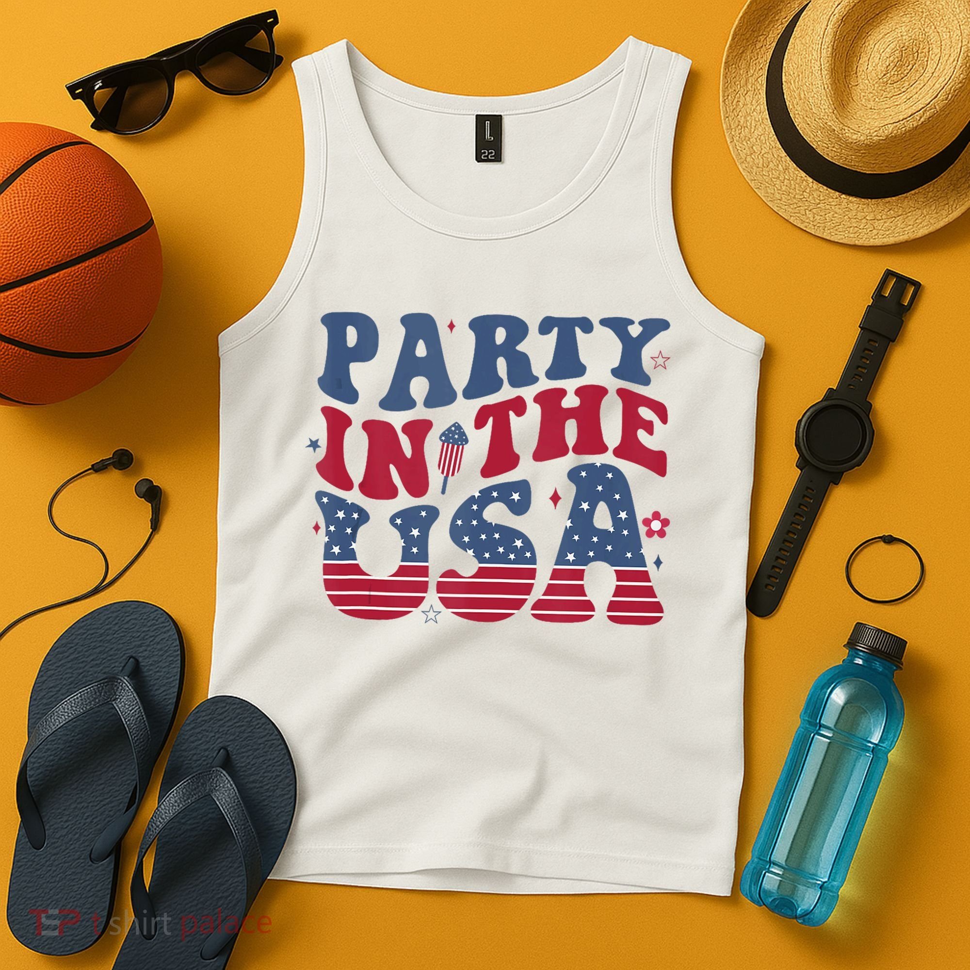 Party In Usa 4th Of July Flag American Tank Top