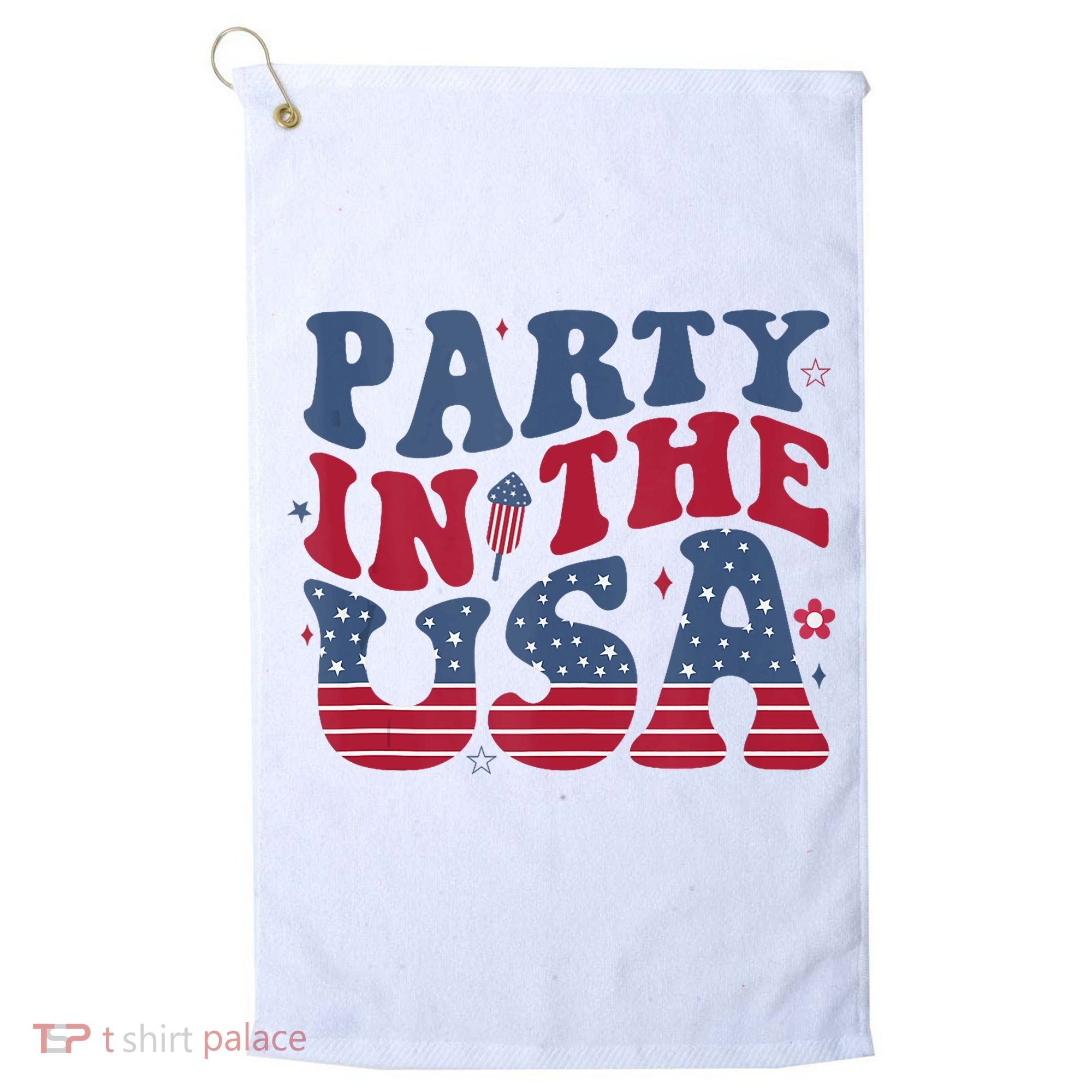 Party In Usa 4th Of July Flag American Golf Towel