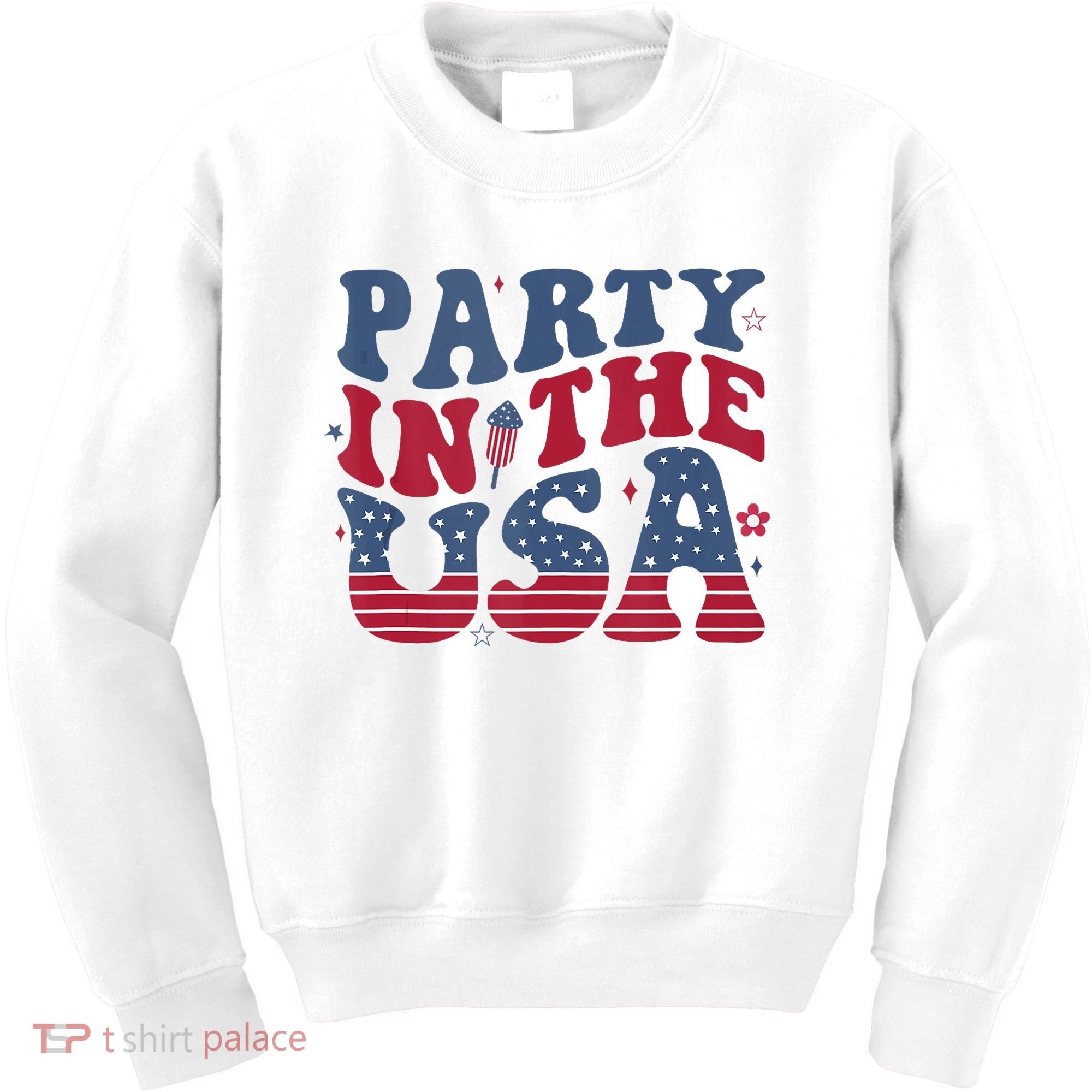 Party In Usa 4th Of July Flag American Kids Sweatshirt
