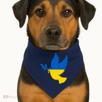 Peace In Ukraine Dove USA-Made Doggie Bandana thumb 1