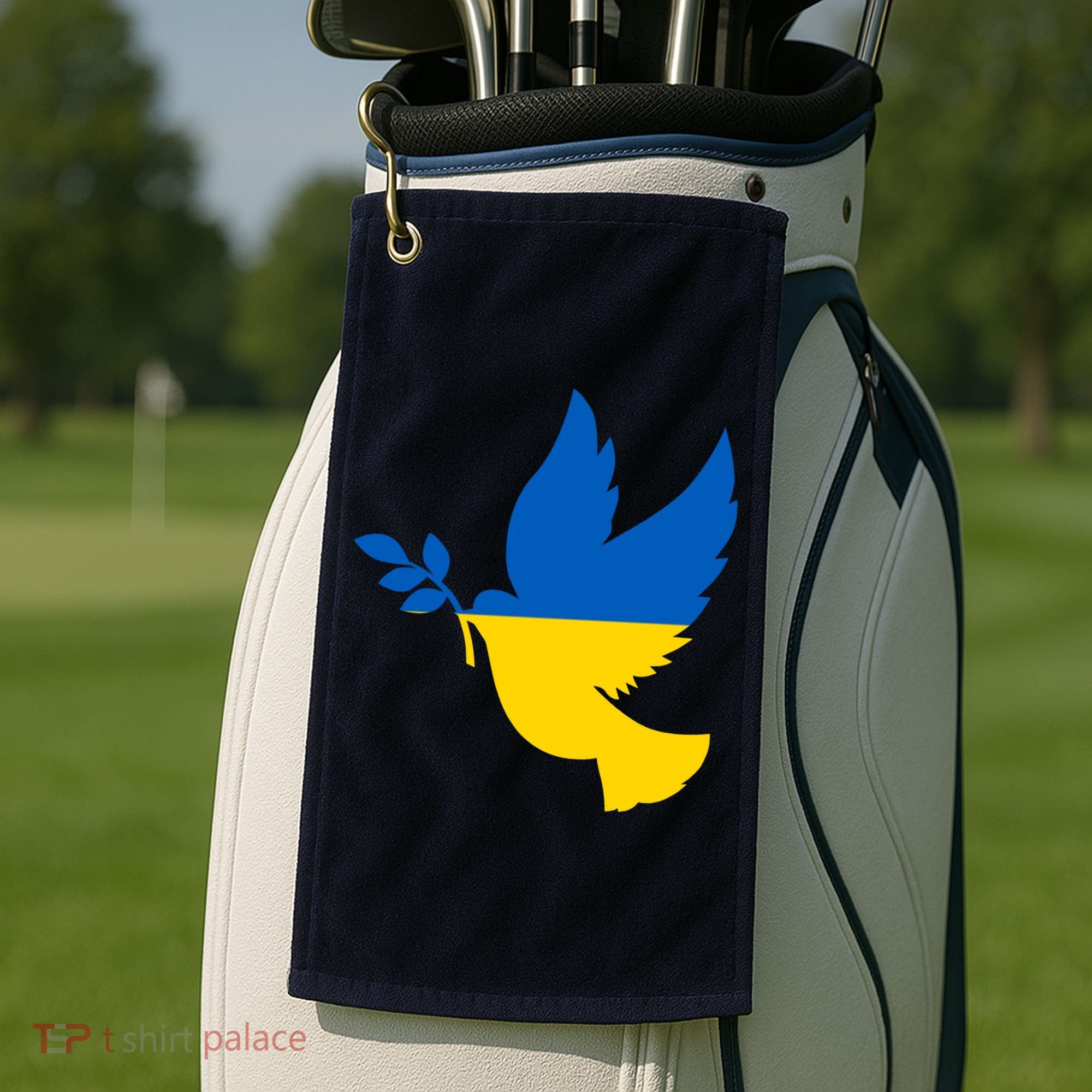 Peace In Ukraine Dove Golf Towel