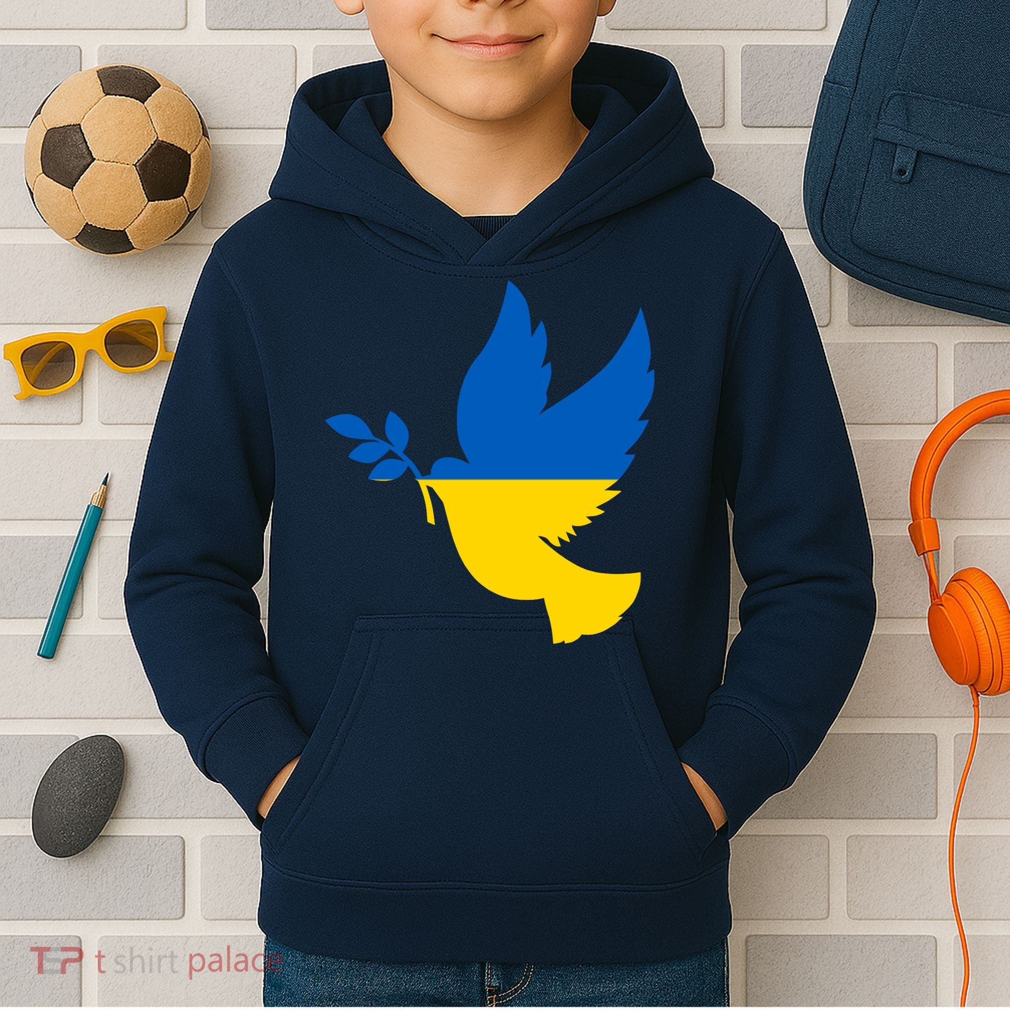 Peace In Ukraine Dove Kids Hoodie
