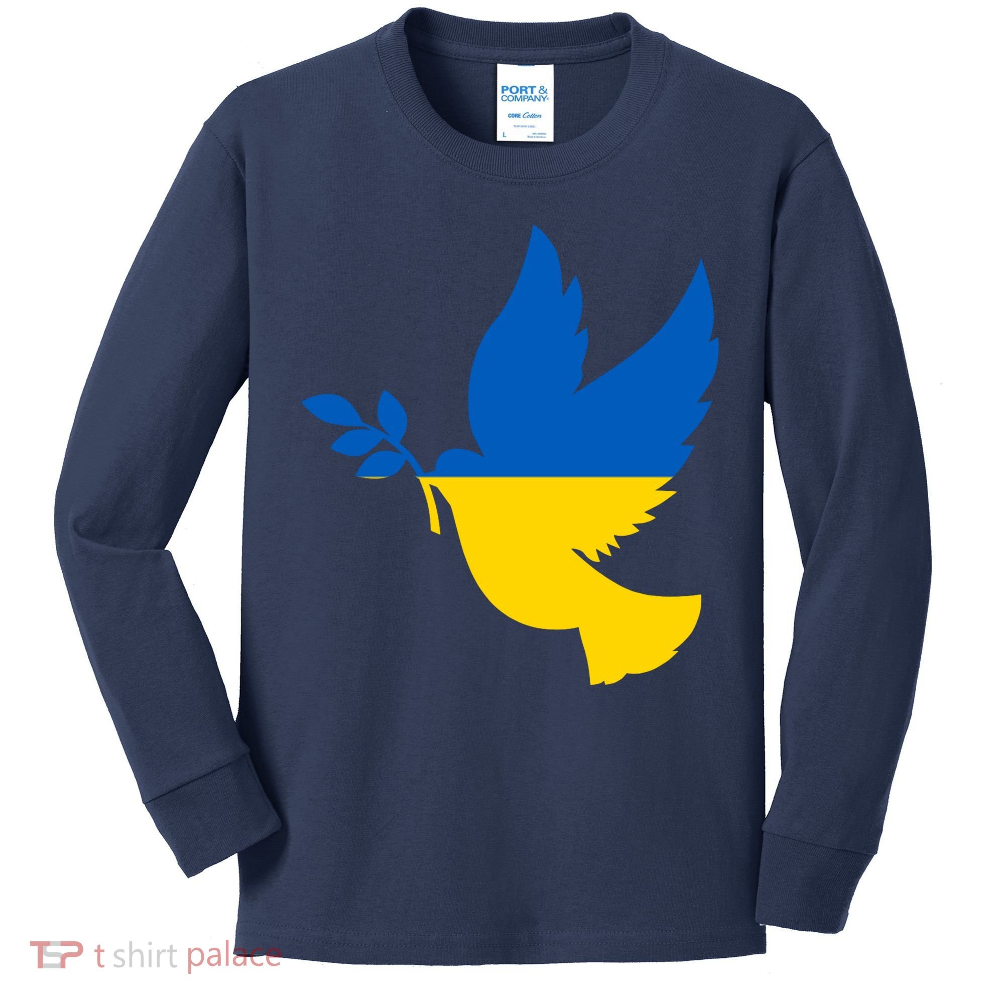 Peace In Ukraine Dove Kids Long Sleeve Shirt