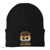 Pick It Up I'm Going Alone Funny Euchre Card Game Beanie thumb 0