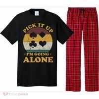 Pick It Up I'm Going Alone Funny Euchre Card Game Pajama Set thumb 0
