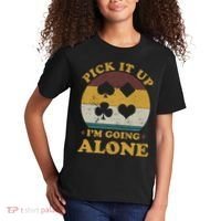 Pick It Up I'm Going Alone Funny Euchre Card Game Kids T-Shirt thumb 2