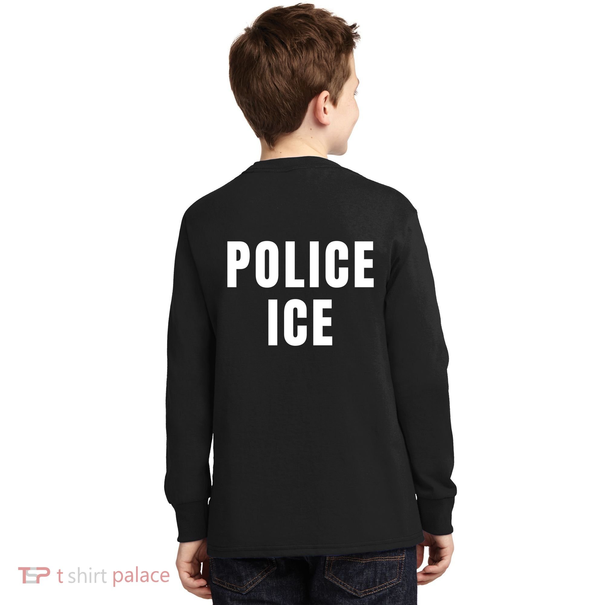 Police Ice  Us Immigration Agent Uniform Kids Long Sleeve Shirt
