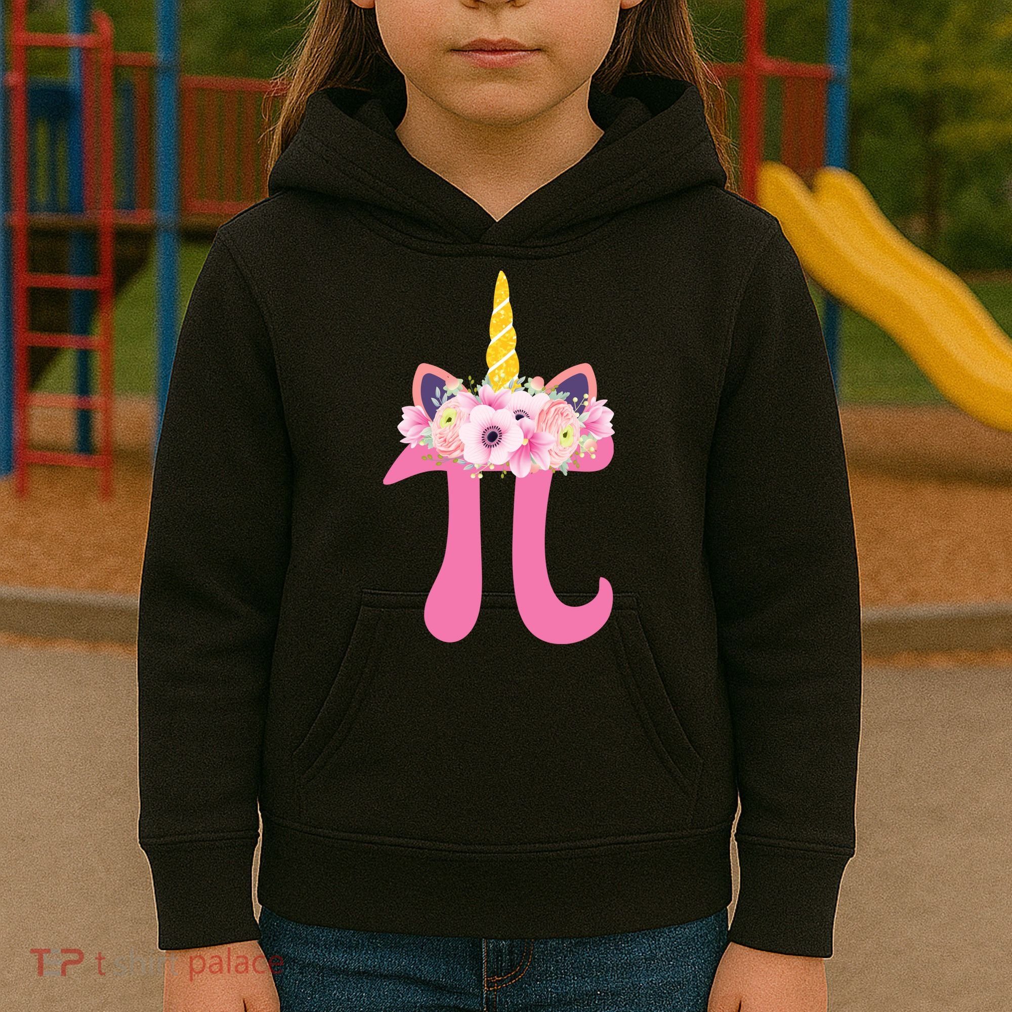 Unicorn Pi Day Kids Hoodie
