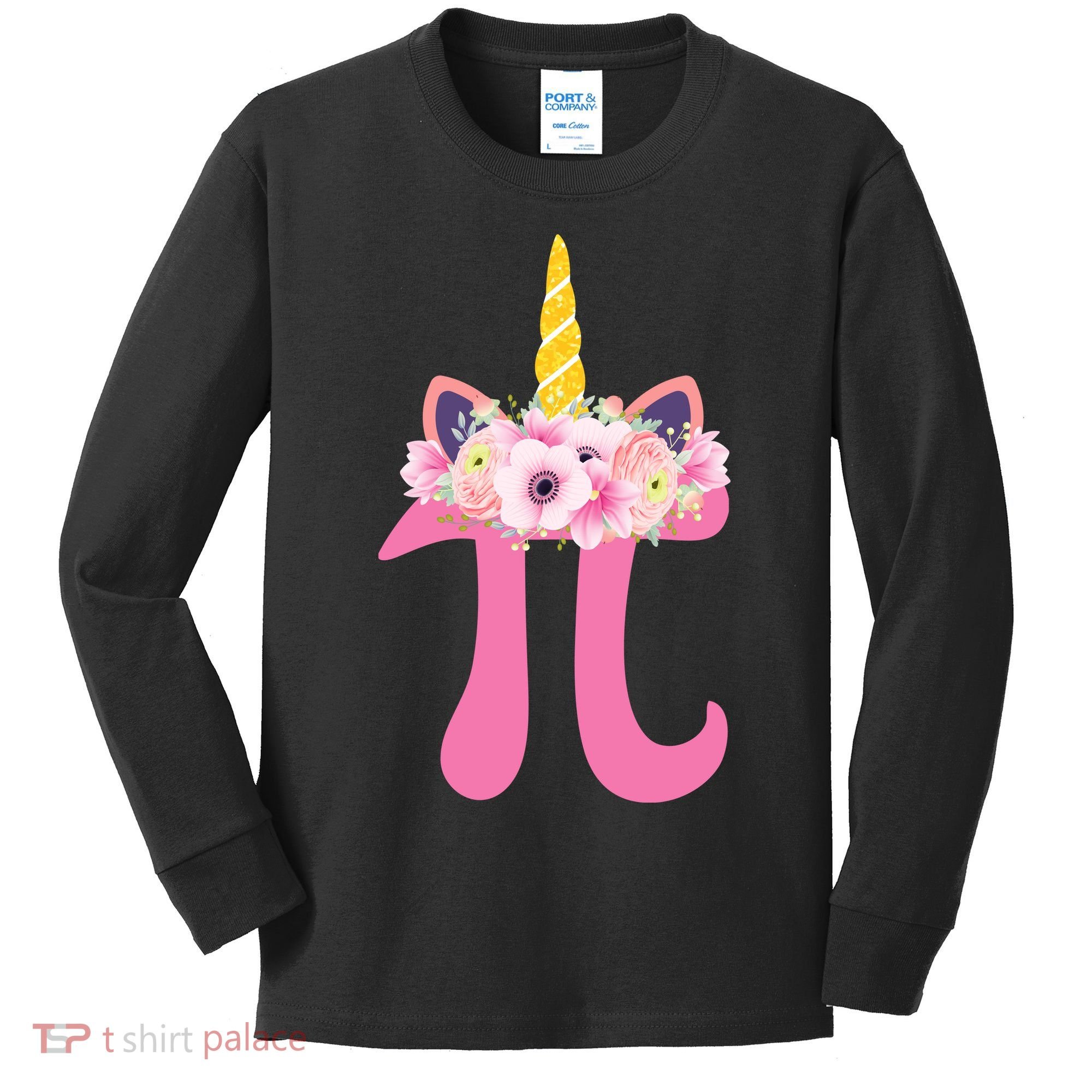 Unicorn Pi Day Kids Long Sleeve Shirt