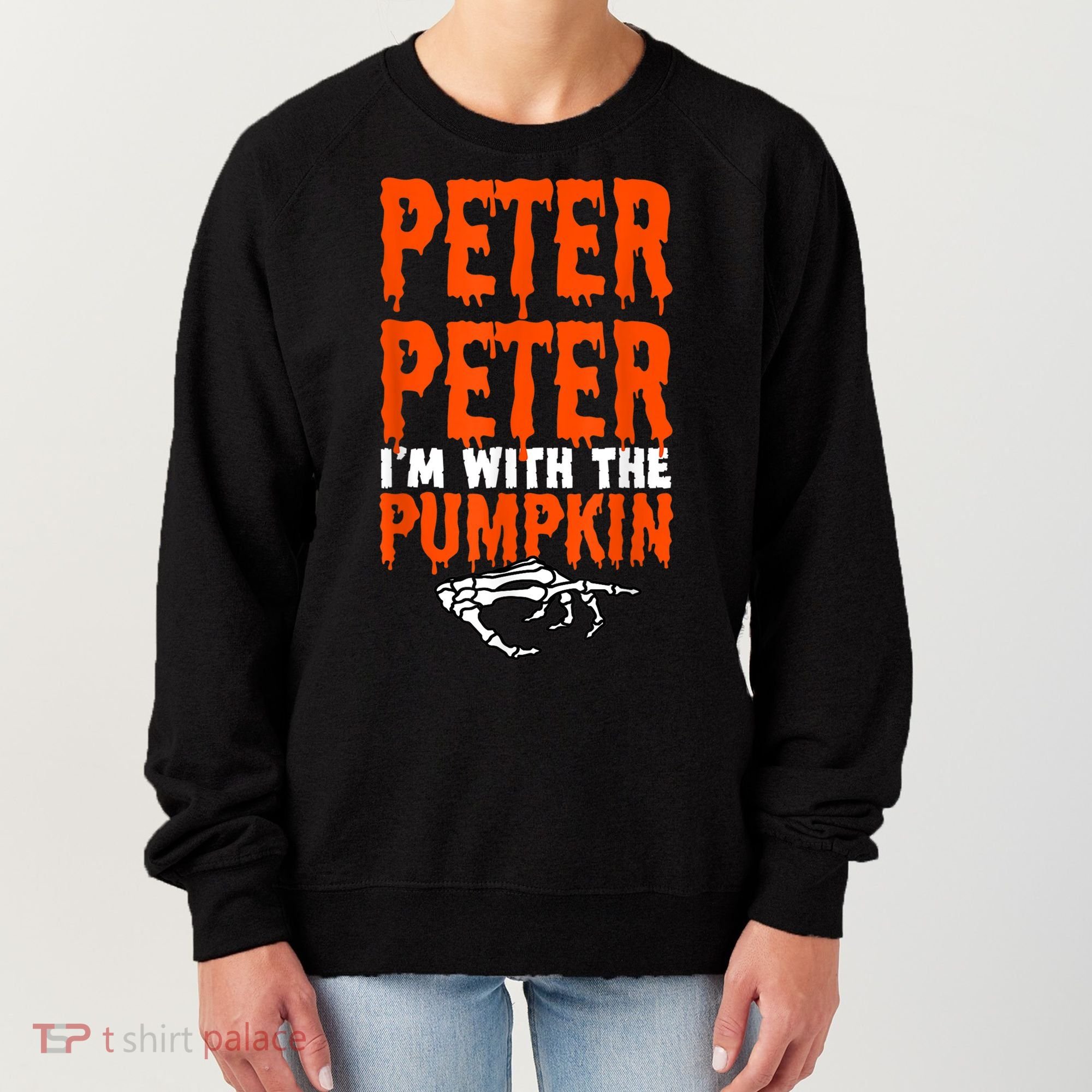 Peter I'm With The Pumpkin Halloween Costume Couple Women's Sweatshirt