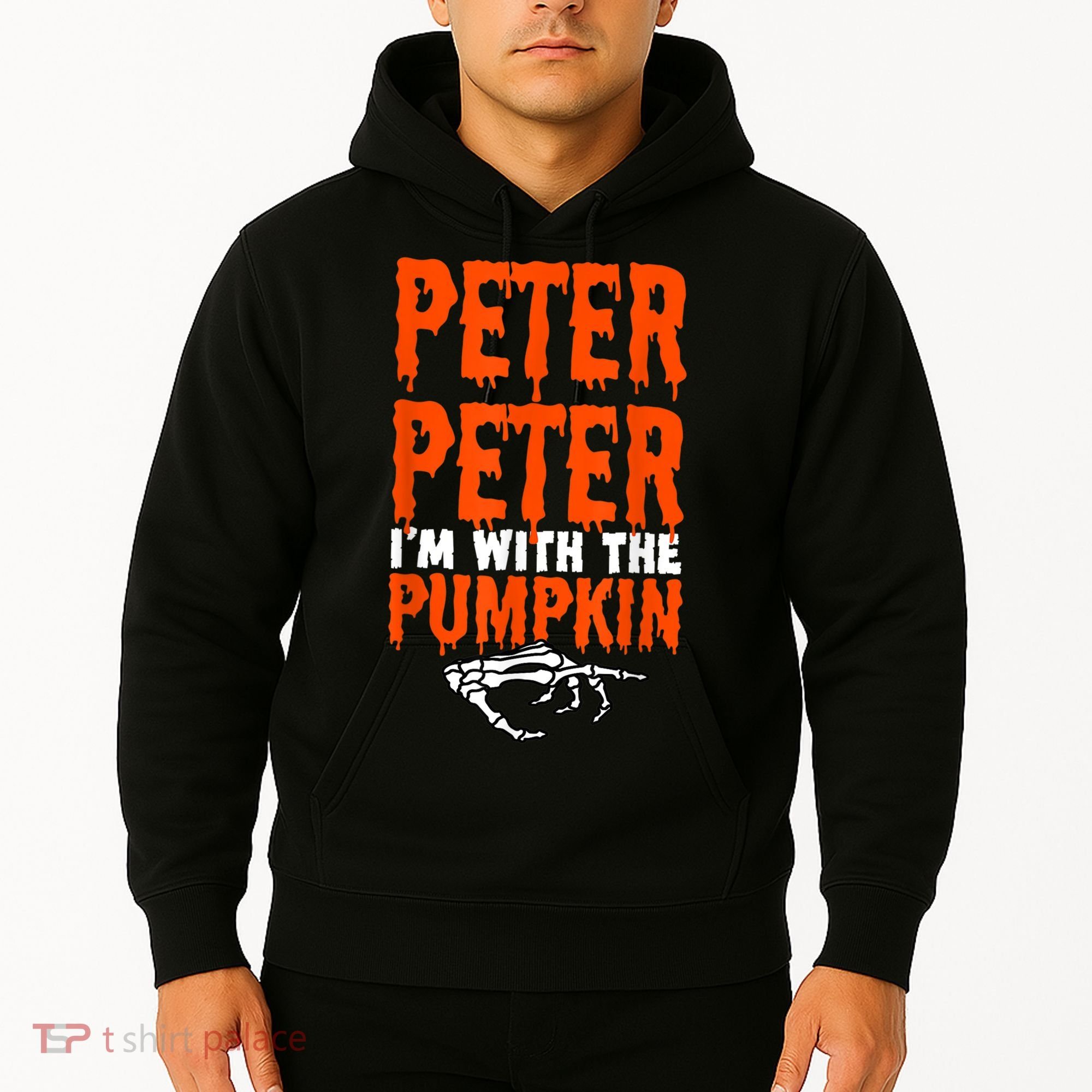 Peter I'm With The Pumpkin Halloween Costume Couple Hoodie
