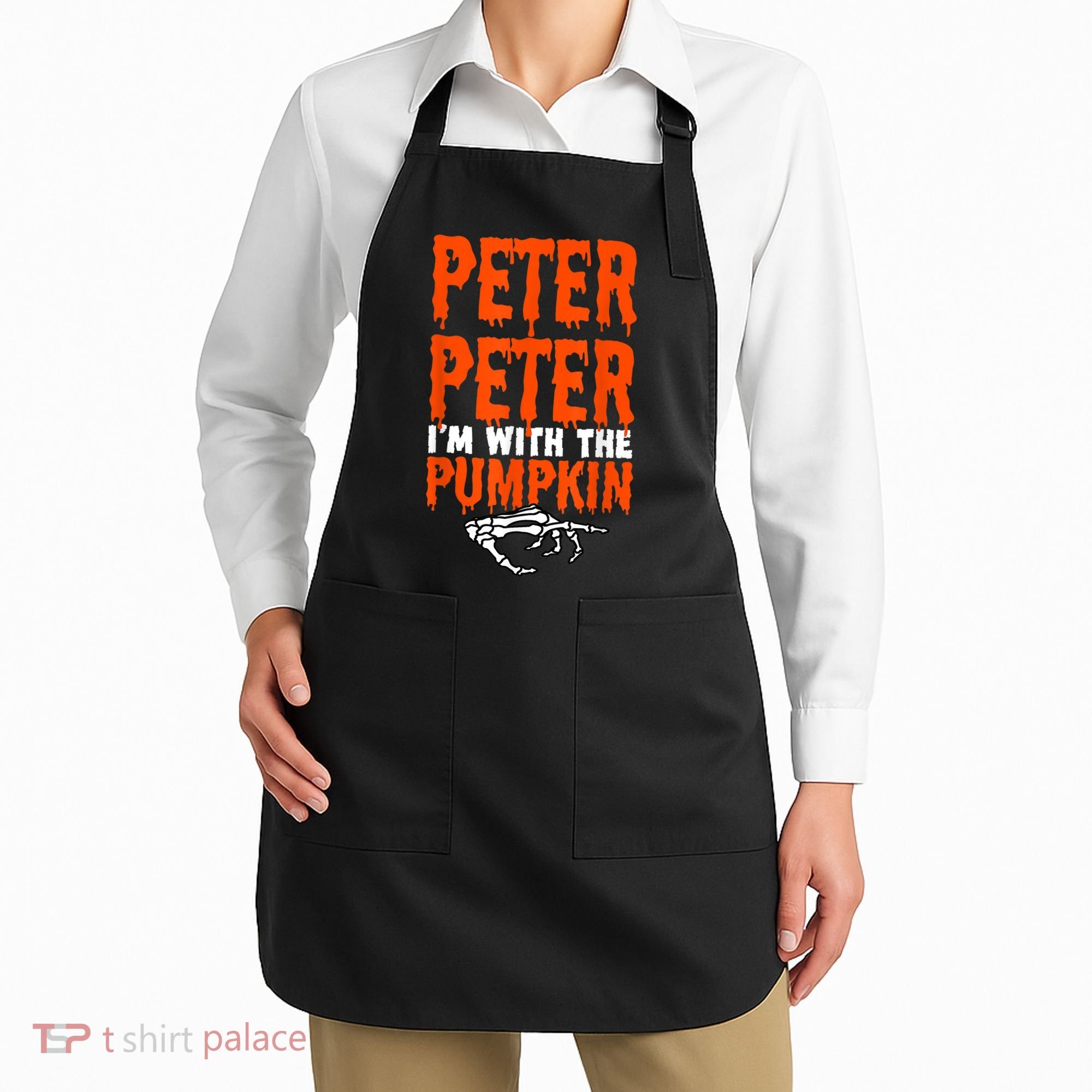Peter I'm With The Pumpkin Halloween Costume Couple Apron
