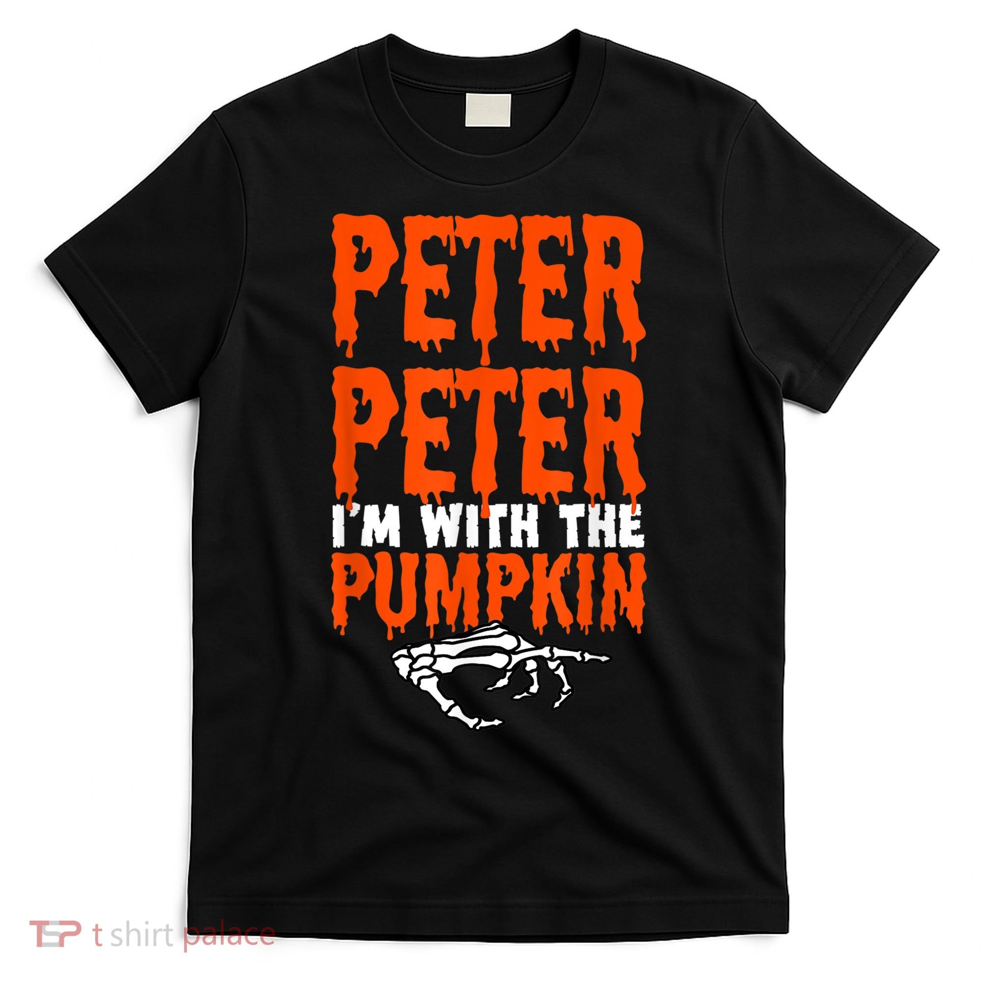 Peter I'm With The Pumpkin Halloween Costume Couple T-Shirt