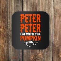 Peter I'm With The Pumpkin Halloween Costume Couple Coaster thumb 0