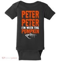 Peter I'm With The Pumpkin Halloween Costume Couple Baby Bodysuit thumb 0