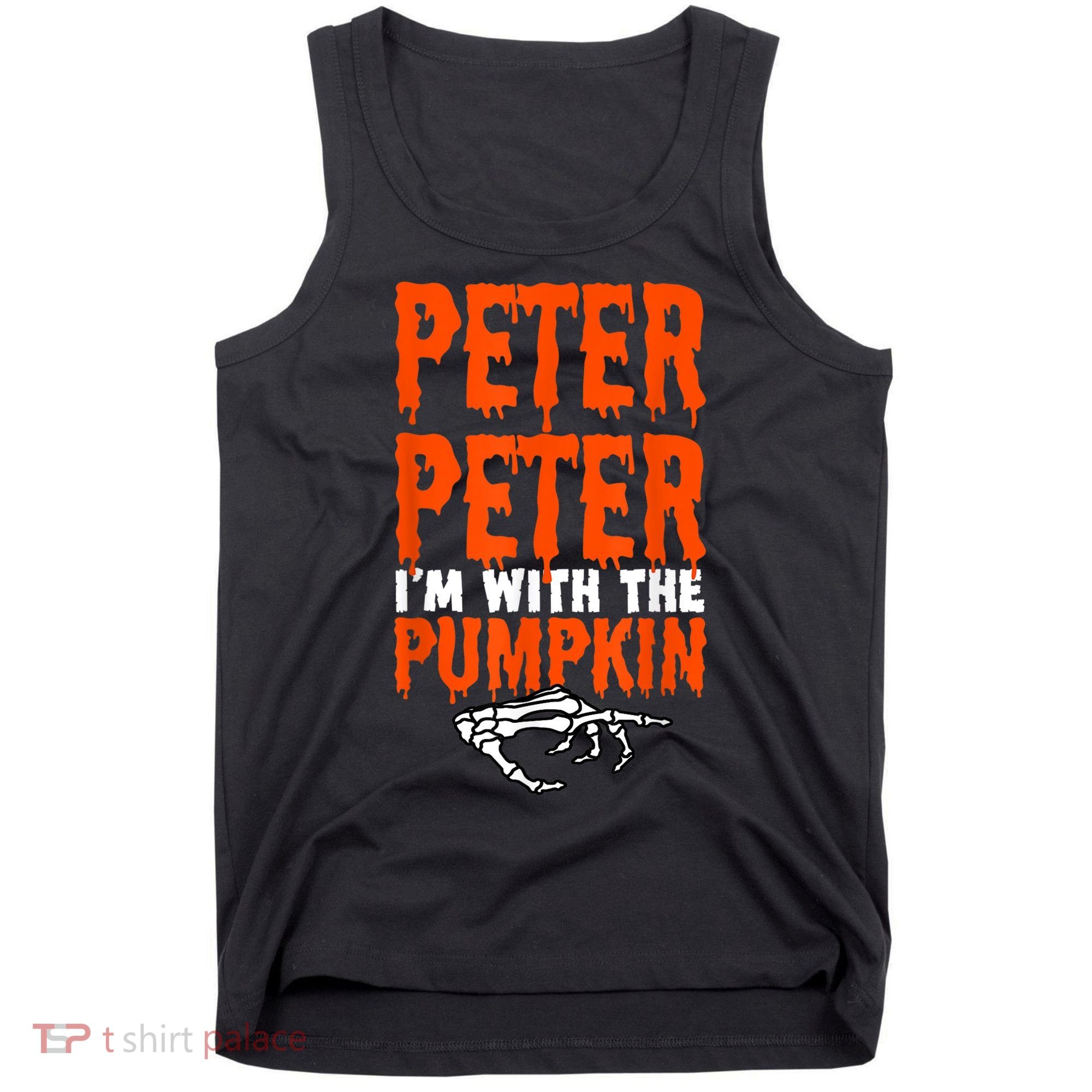 Peter I'm With The Pumpkin Halloween Costume Couple Tank Top