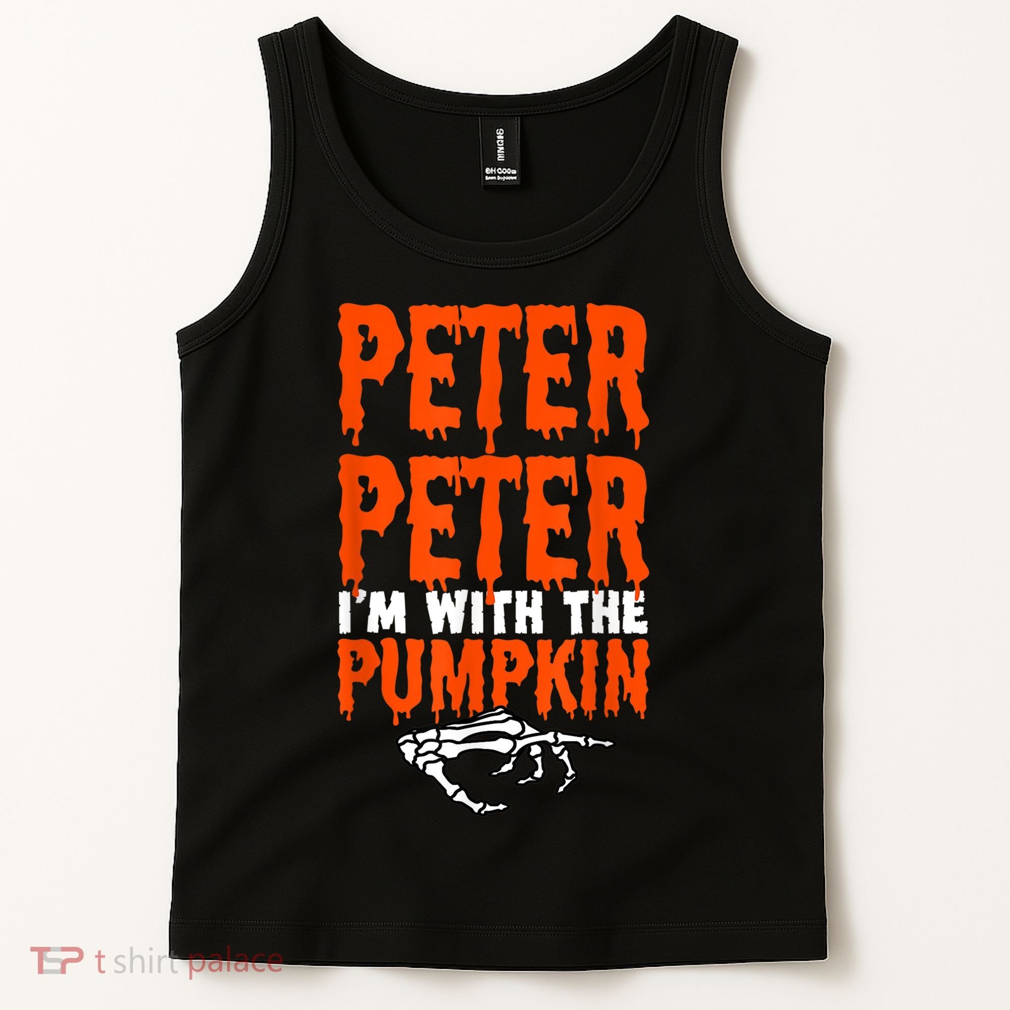 Peter I'm With The Pumpkin Halloween Costume Couple Tank Top