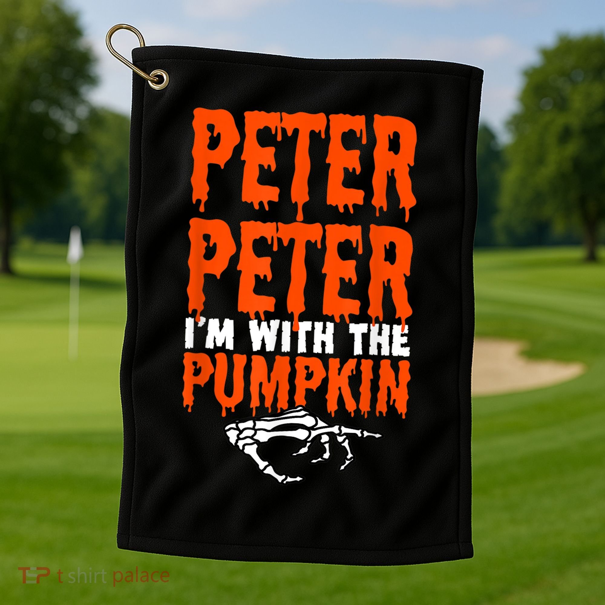 Peter I'm With The Pumpkin Halloween Costume Couple Golf Towel