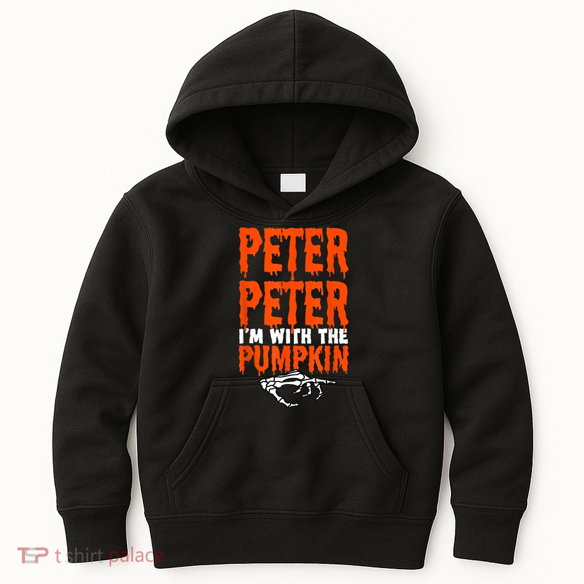 Peter I'm With The Pumpkin Halloween Costume Couple Kids Hoodie