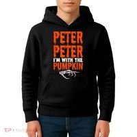 Peter I'm With The Pumpkin Halloween Costume Couple Kids Hoodie thumb 4