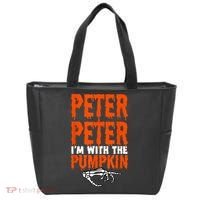 Peter I'm With The Pumpkin Halloween Costume Couple Tote Bag thumb 0