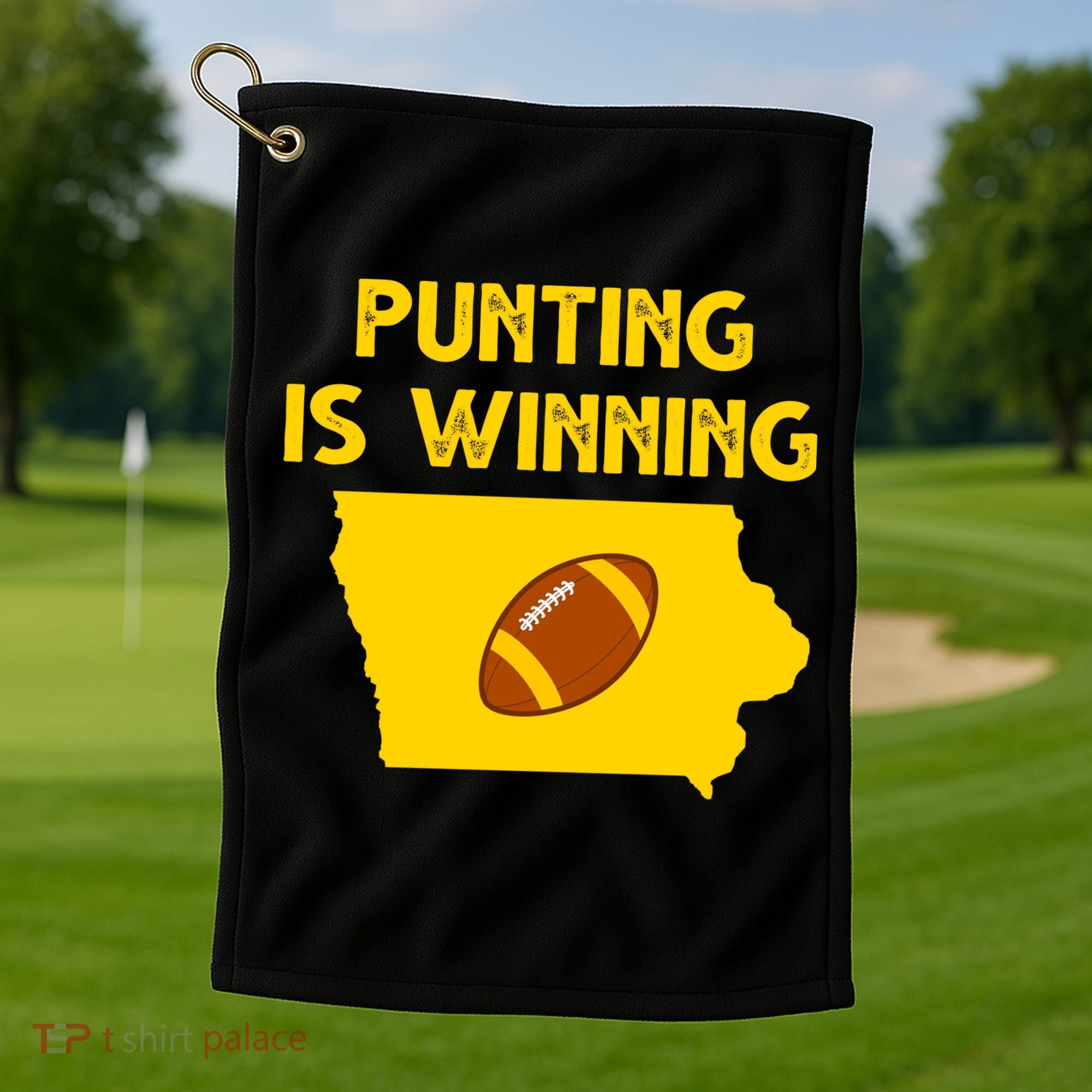 Punting Is Winning Iowa Football Golf Towel