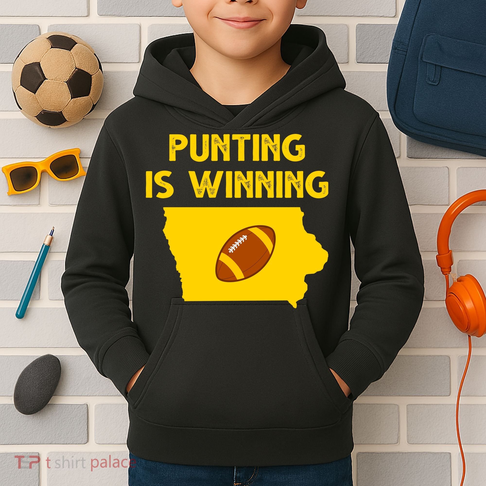 Punting Is Winning Iowa Football Kids Hoodie