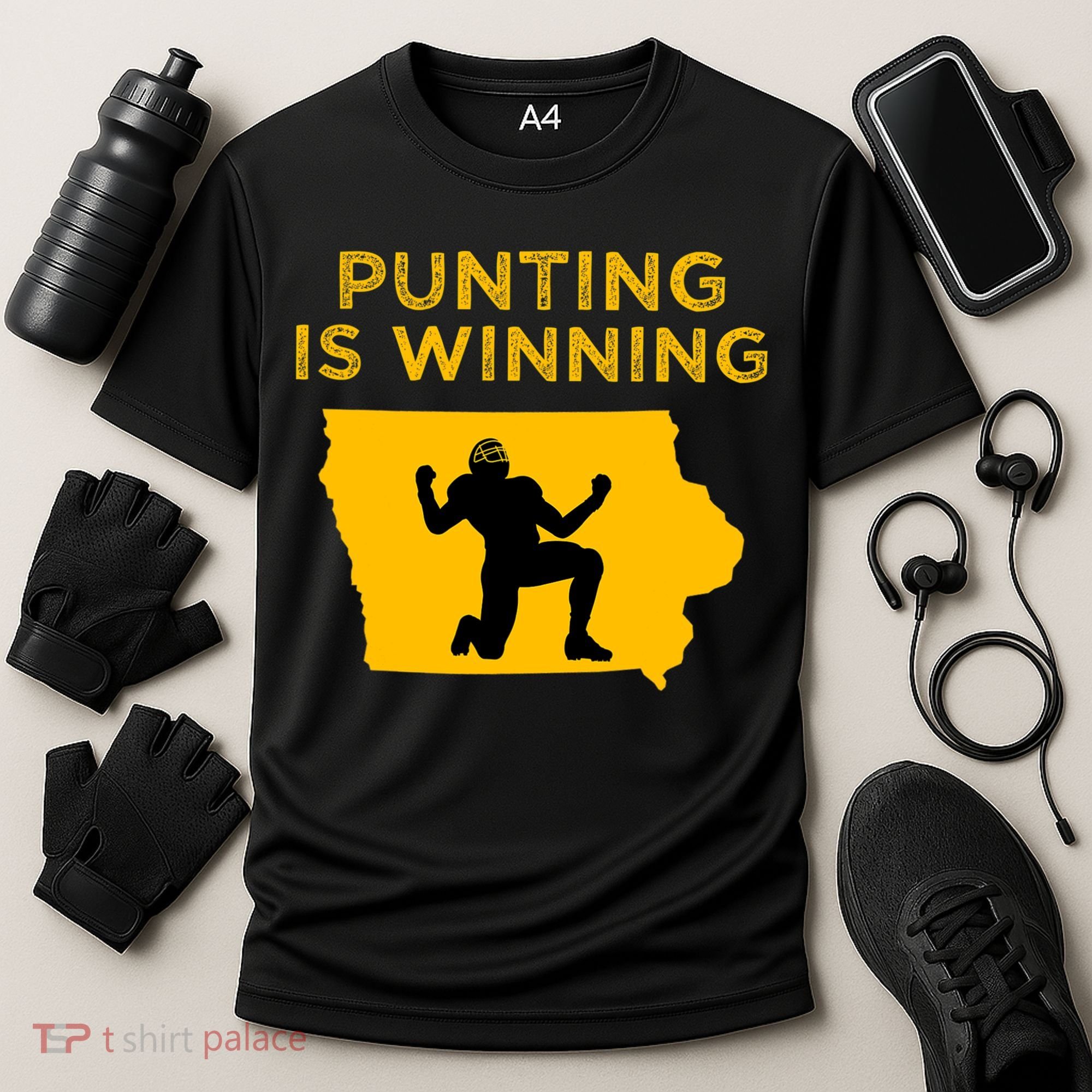 Punting Is Winning Iowa I Cheer For The Punter Cooling Performance Crew T-Shirt