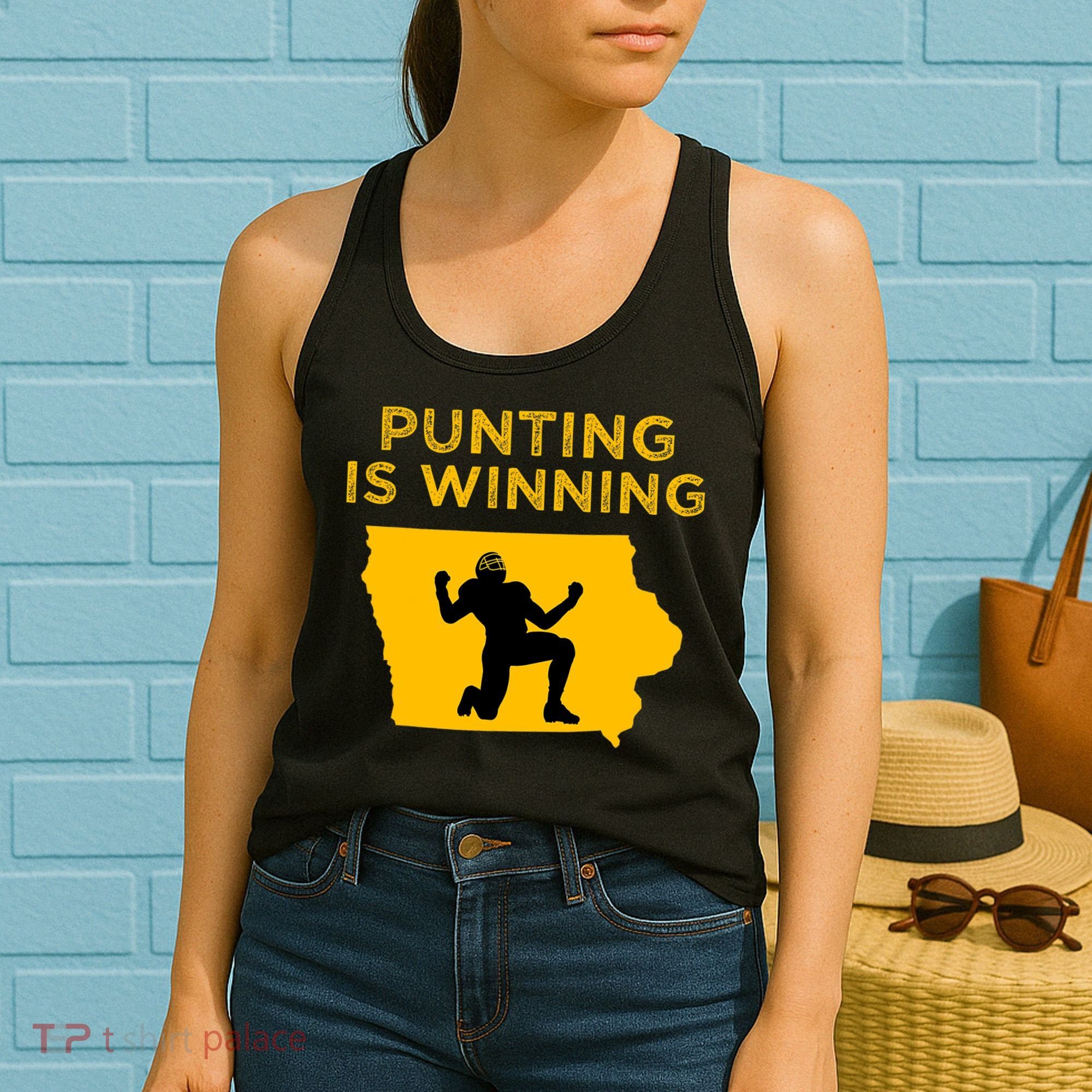 Punting Is Winning Iowa I Cheer For The Punter Women's Tank Top