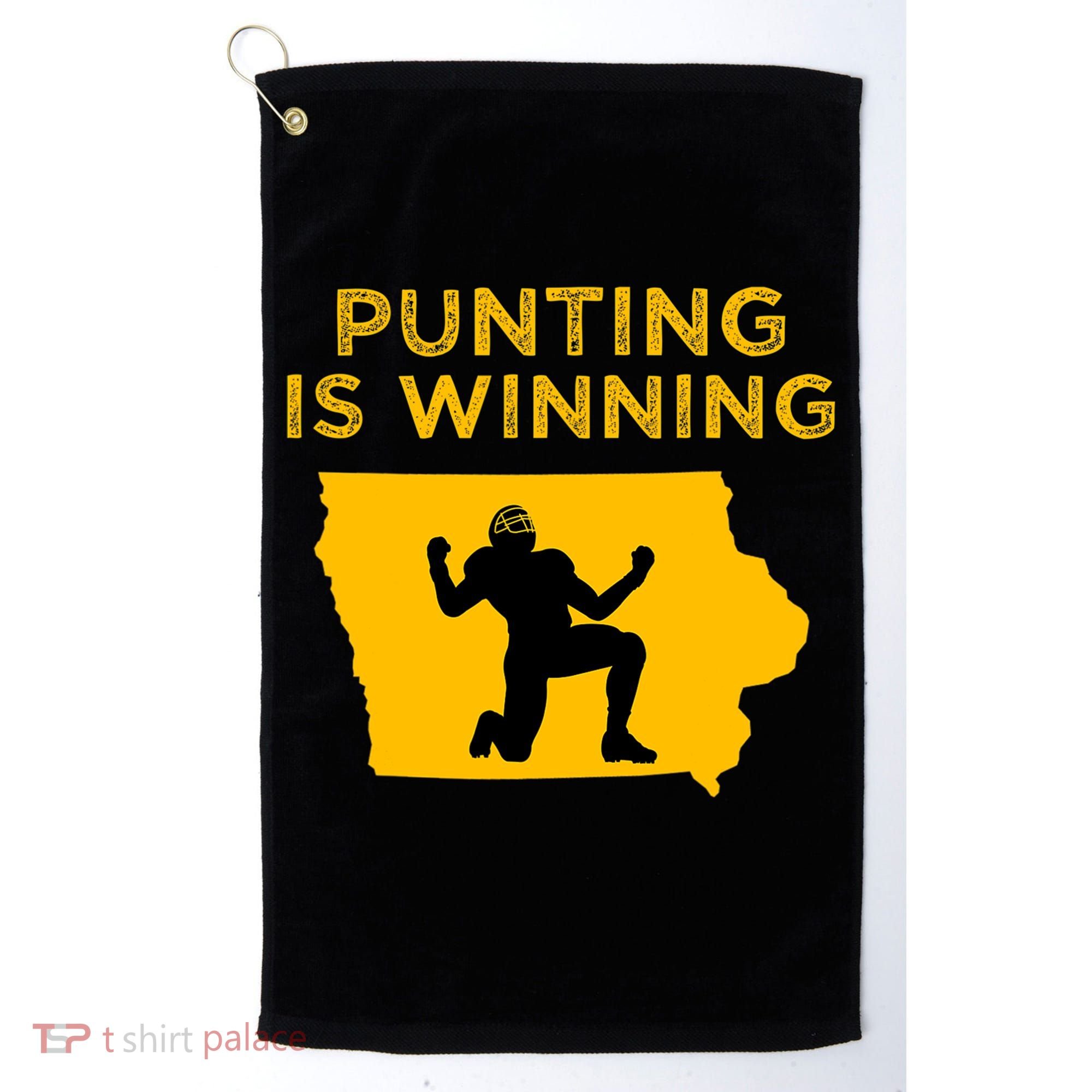 Punting Is Winning Iowa I Cheer For The Punter Golf Towel