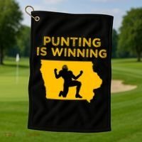 Punting Is Winning Iowa I Cheer For The Punter Golf Towel thumb 1