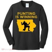 Punting Is Winning Iowa I Cheer For The Punter Kids Long Sleeve Shirt thumb 0