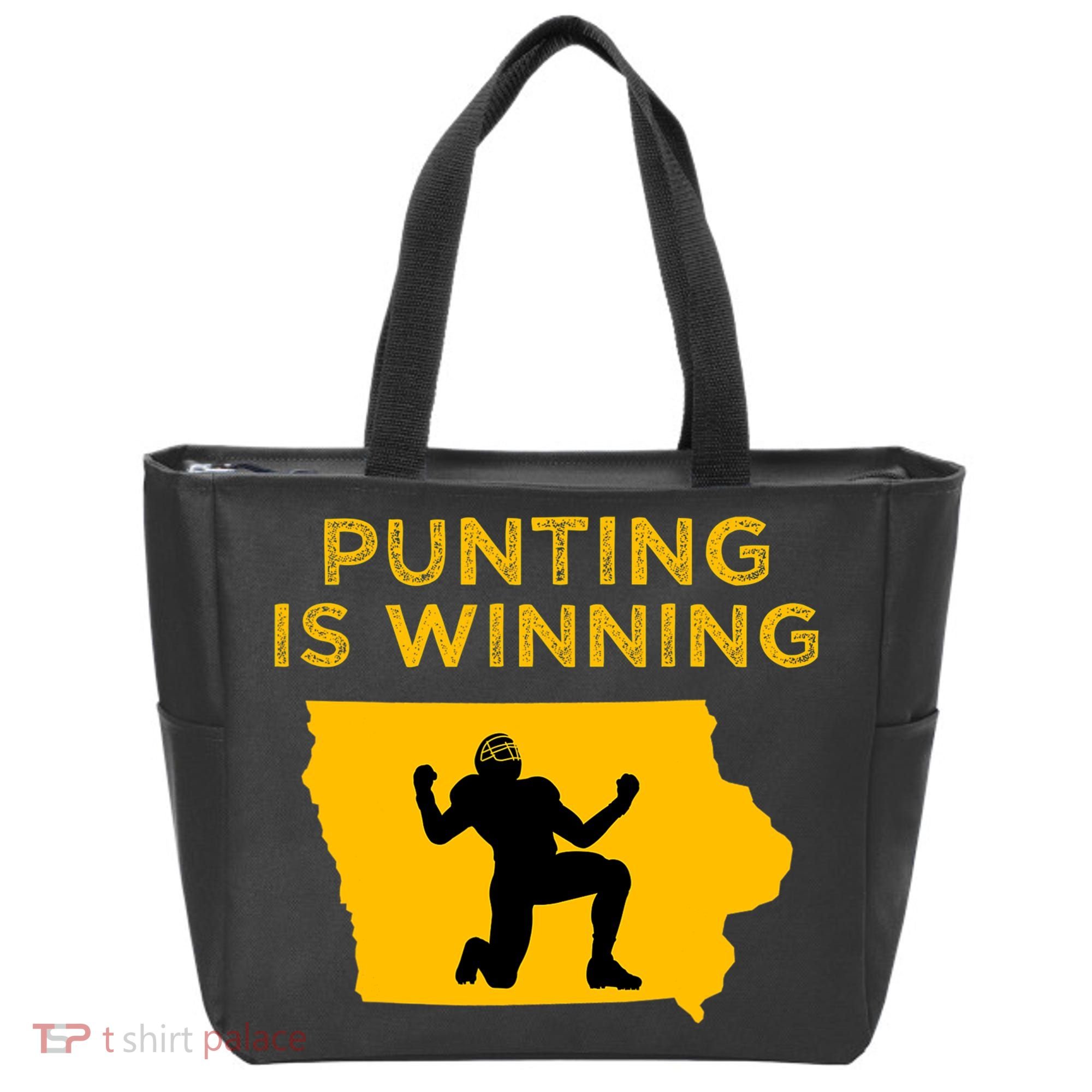 Punting Is Winning Iowa I Cheer For The Punter Tote Bag