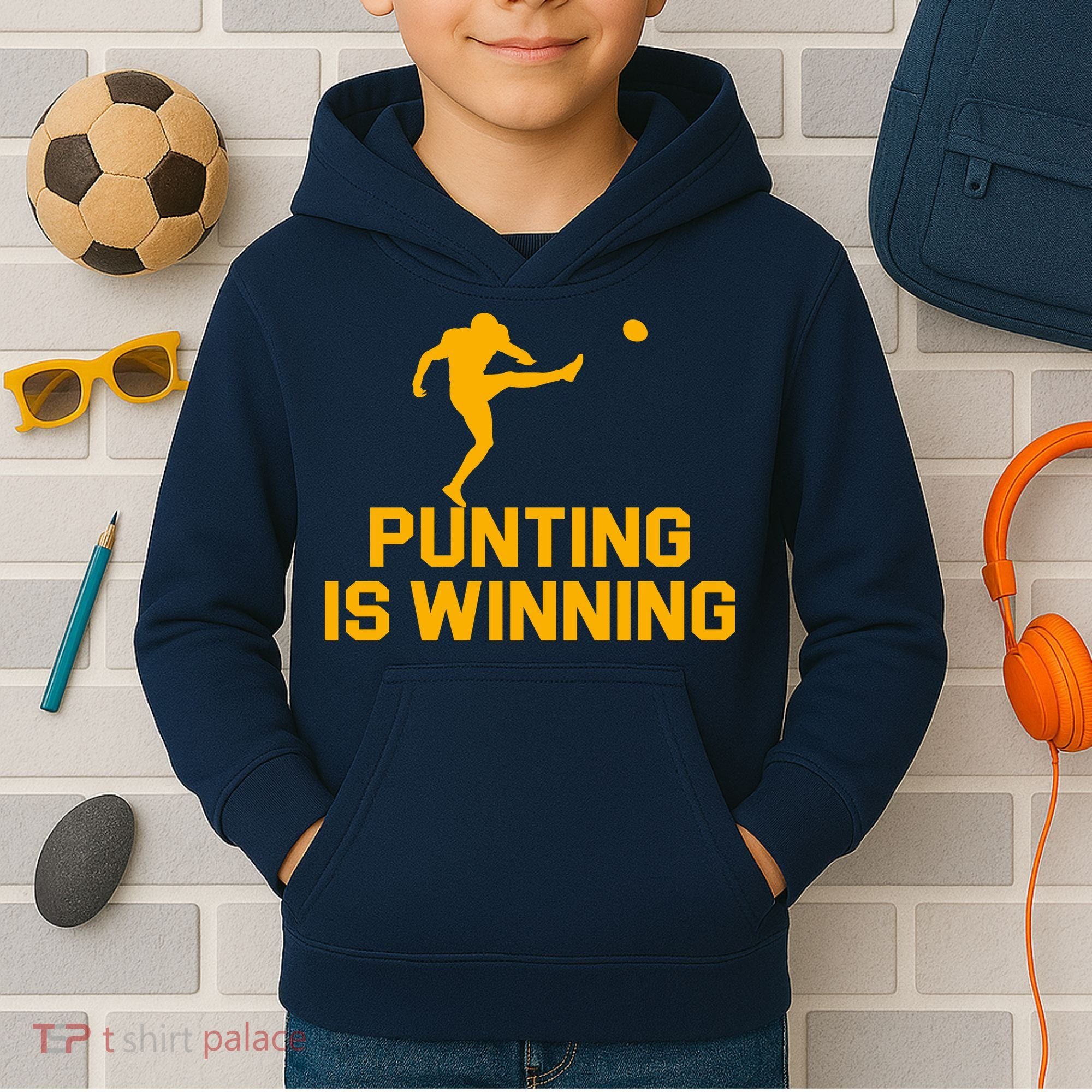 Punting Is Winning Football Lover Kids Hoodie