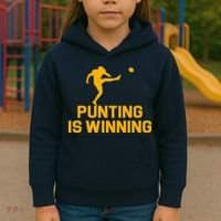 Punting Is Winning Football Lover Kids Hoodie thumb 3