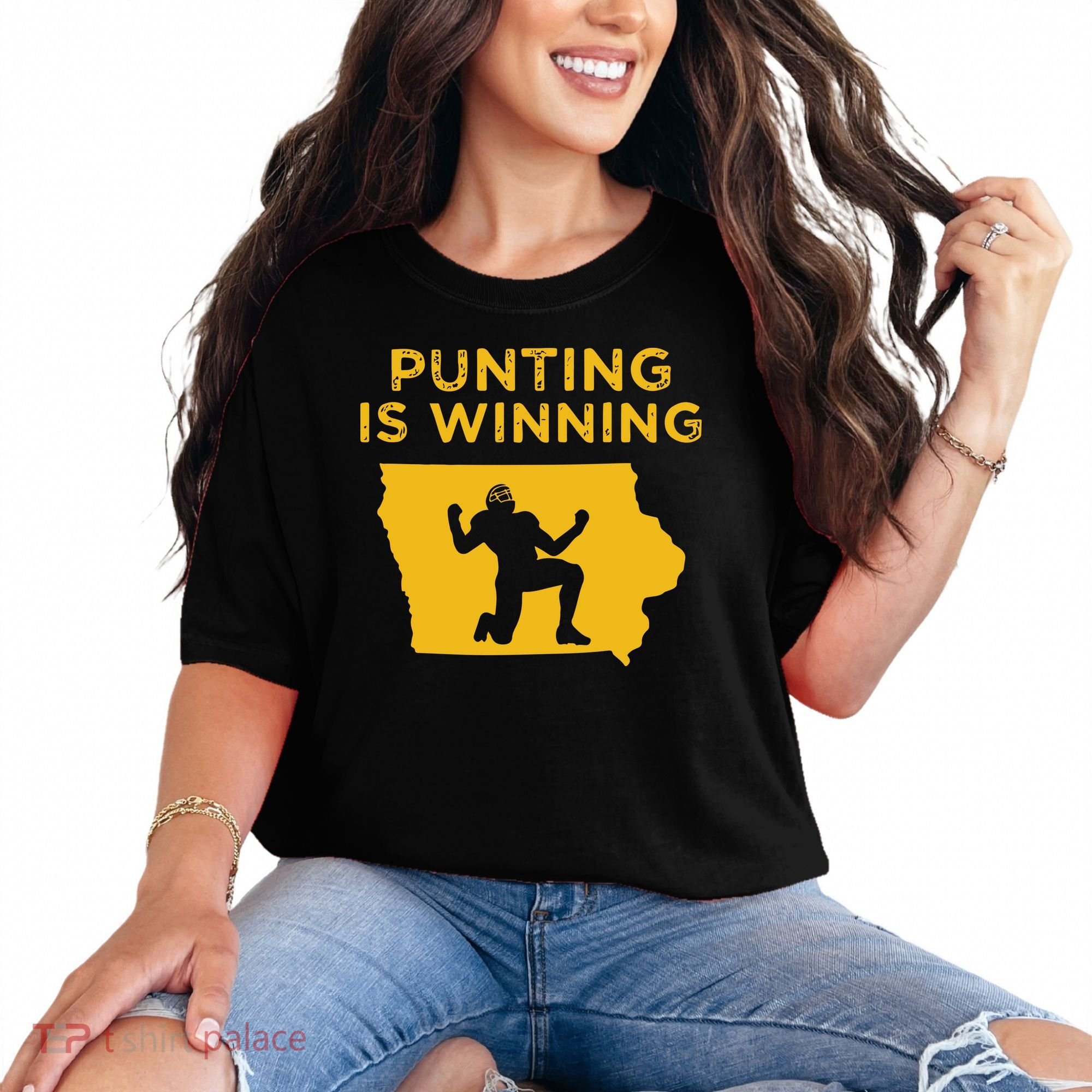 Punting Is Winning Iowa I Cheer For The Punter Comfort Colors T-Shirt