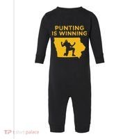 Punting Is Winning Iowa I Cheer For The Punter Infant Fleece One Piece thumb 0