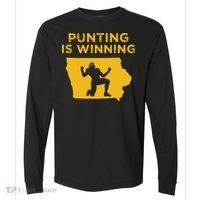 Punting Is Winning Iowa I Cheer For The Punter Comfort Colors Heavyweight Long Sleeve T-Shirt thumb 0